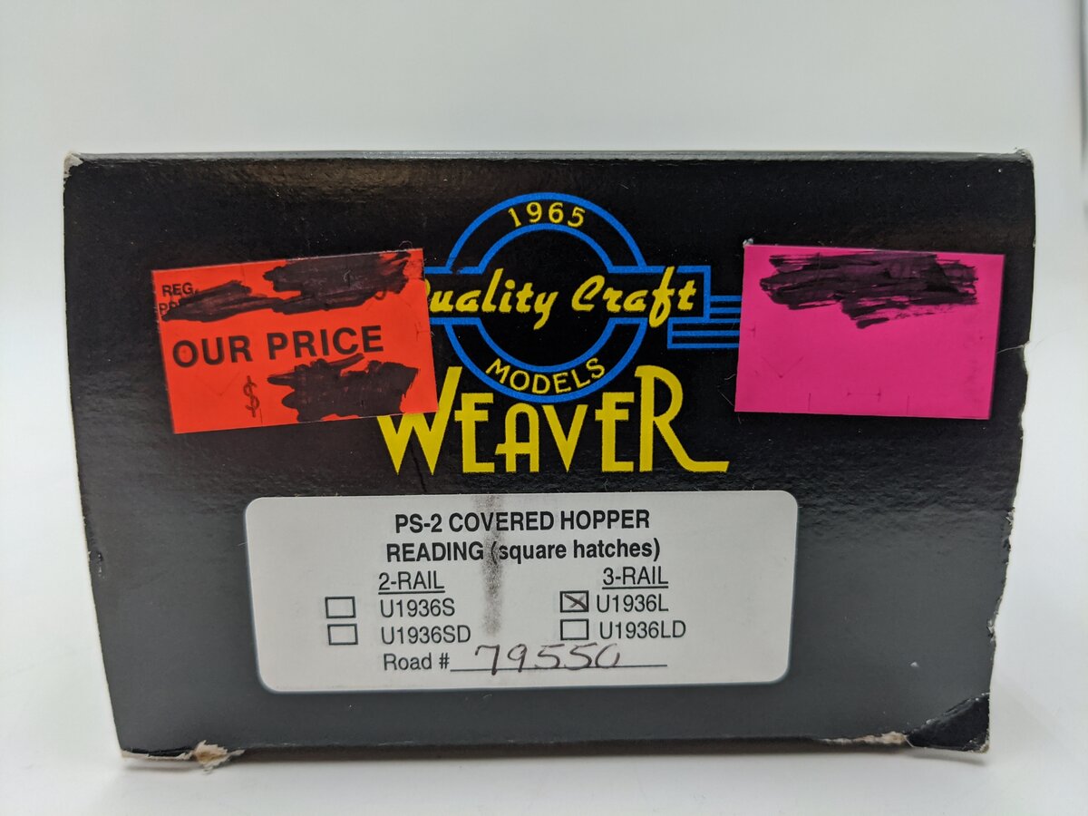 Weaver U1936L O Reading Railroad Hopper #795550 EX/Box