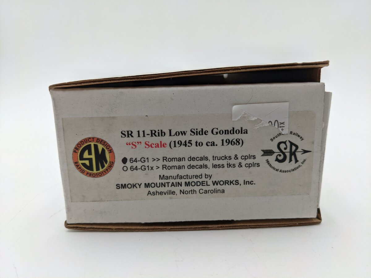 Smokey Mountain Miniatures 64-G1 S Scale SR 11-Rib Low Side Gondola EX/Box