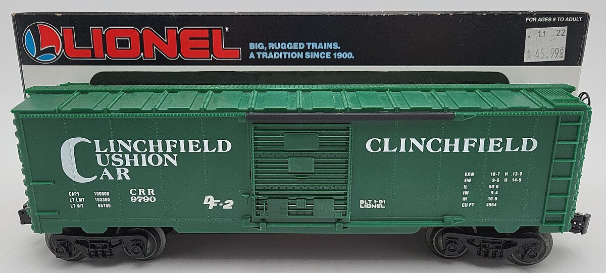 Lionel 6-19243 O Gauge Clinchfield Boxcar #9790 EX/Box