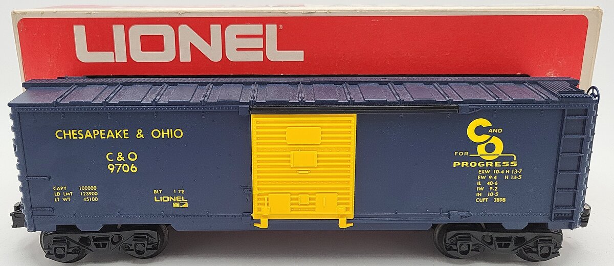 Lionel 6-9706 O Gauge Chesapeake and Ohio Boxcar EX/Box