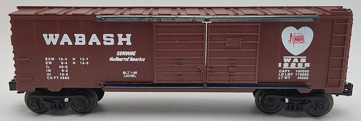 Lionel 6-16255 O Gauge Wabash Double Door Boxcar #16255 VG/Box