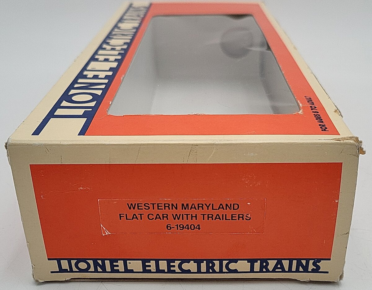 Lionel 6-19404 O Gauge Western Maryland Flatcar with Trailers #19404 EX/Box
