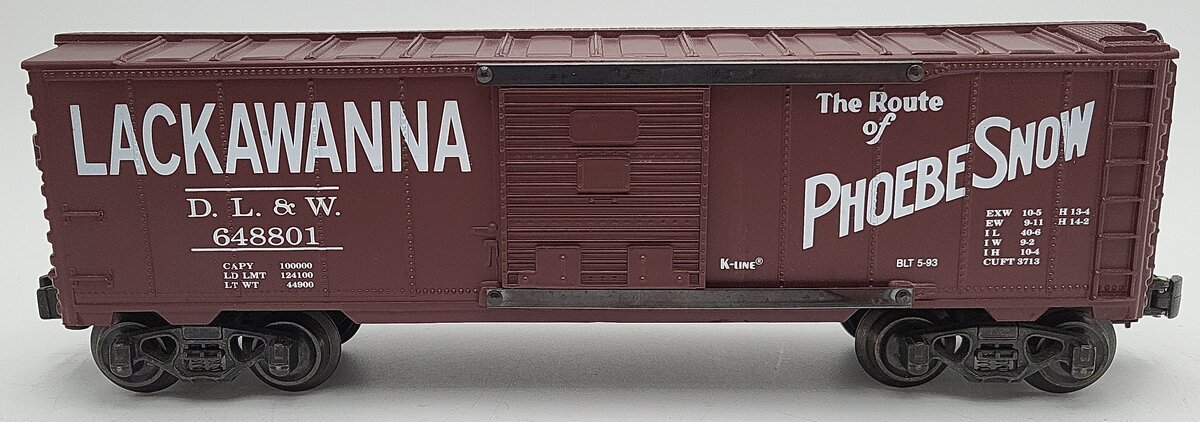 K-Line K-648801 Lackawanna Phoebe Snow Classic Boxcar VG/Box