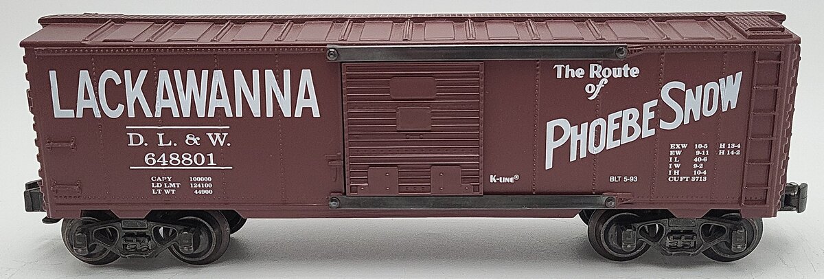 K-Line K-648801 Lackawanna Phoebe Snow Classic Boxcar VG/Box