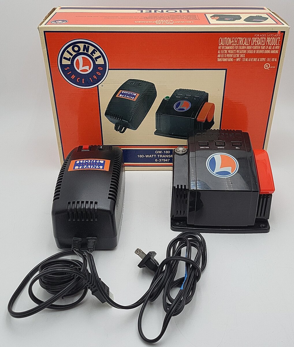 Lionel 6-37947 O Gauge GW-180 180 Watt Transformer EX/Box