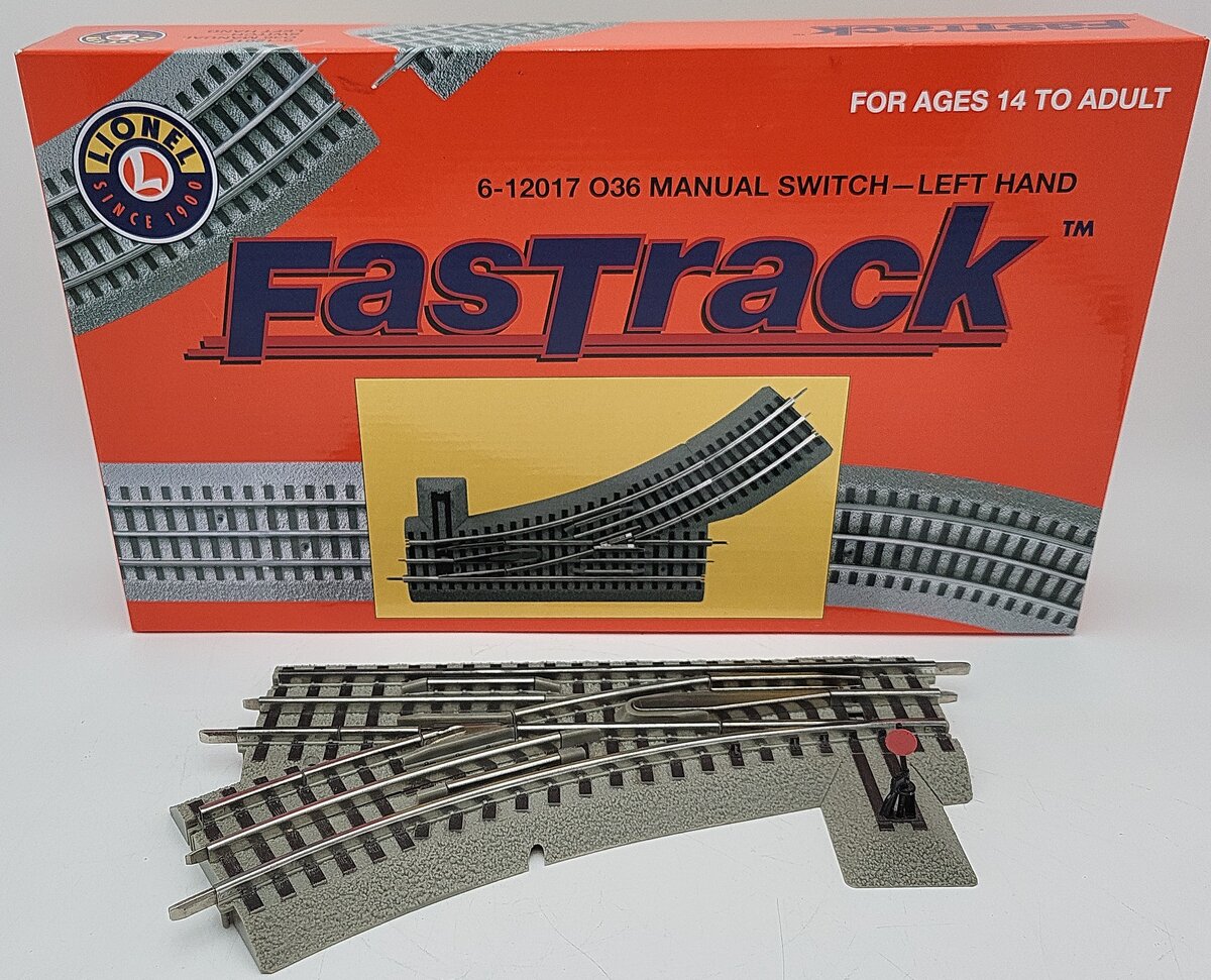 Lionel 6-12017 O36 FasTrack Left Hand Manual Switch Turnout VG/Box