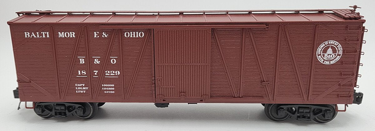 MTH 20-93958 O Baltimore & Ohio 40' Single Sheathed Boxcar #187229 EX/Box