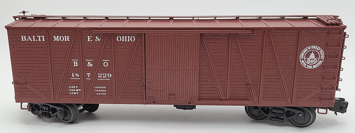 MTH 20-93958 O Baltimore & Ohio 40' Single Sheathed Boxcar #187229 EX/Box