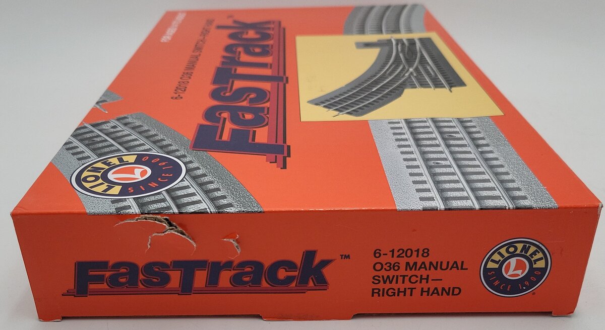 Lionel 6-12018 O O36 FasTrack Right Hand Manual Switch Turnout VG/Box