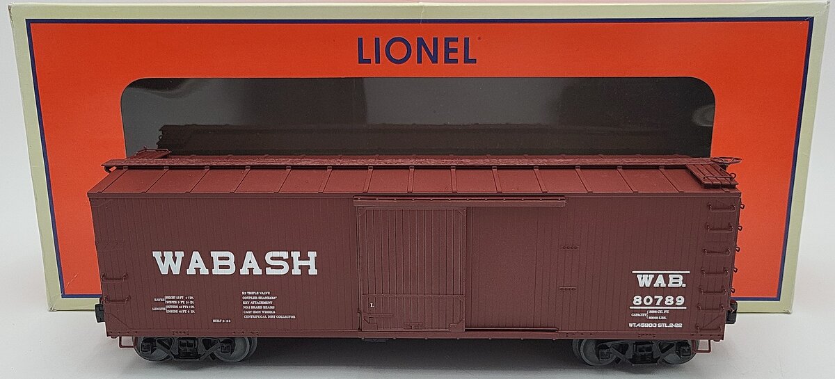 Lionel 6-83351 O Gauge Wabash Double Door Sheath Boxcar #80789 EX/Box
