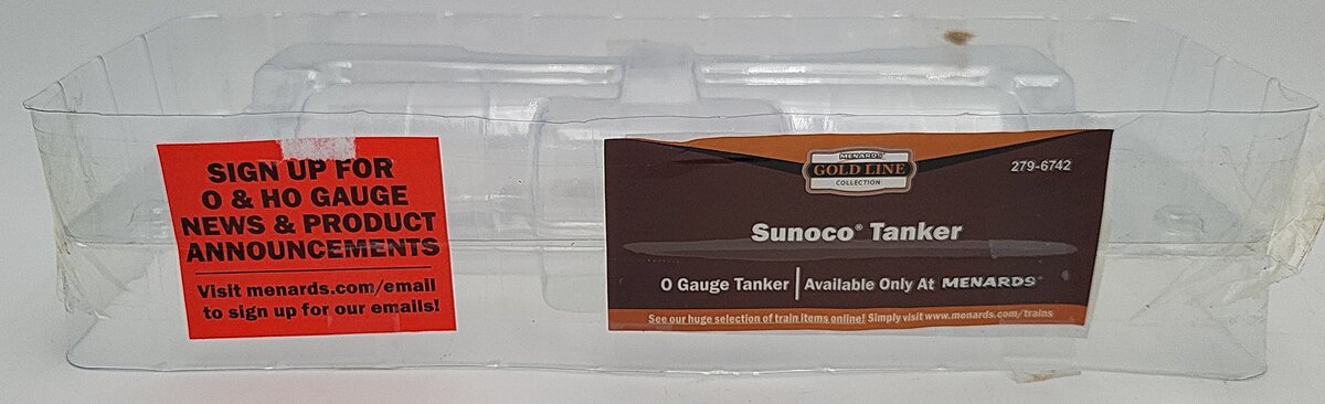 Menards 279-6742 O Gauge Sunoco Tanker Car LN/Box