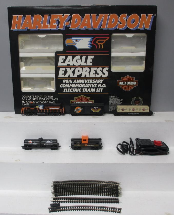 Harley Davidson HO Scale Eagle Express 90th Anniversary Electric Train Set LN/Box