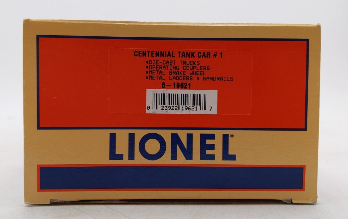 Lionel 6-19621 O Centennial Single Dome Tank Car #6015-1 LN/Box