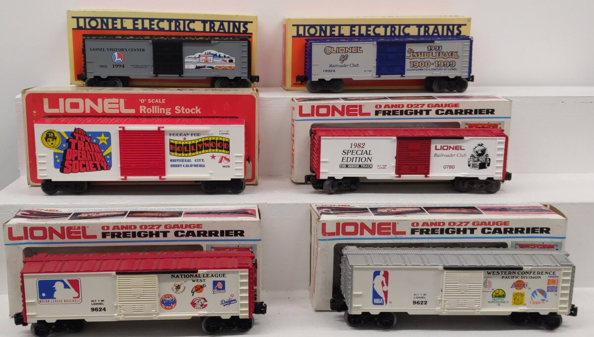 Lionel O Gauge Boxcars #9622, #9624, #0780, #19924, #19932, #9678 [6] EX/Box