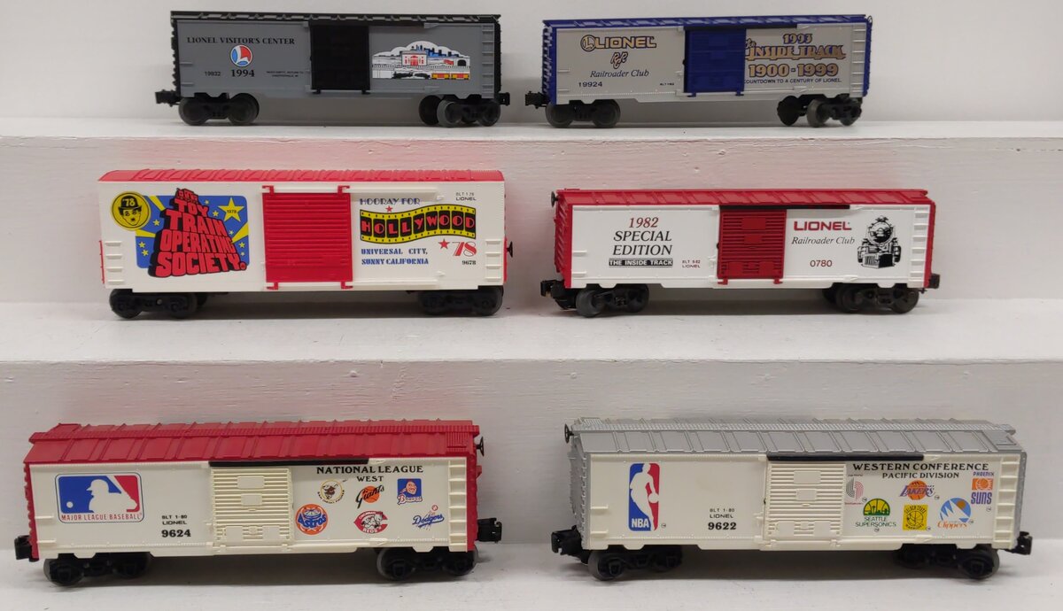 Lionel O Gauge Boxcars #9622, #9624, #0780, #19924, #19932, #9678 [6] EX/Box