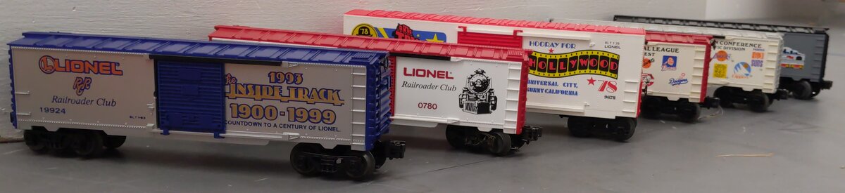 Lionel O Gauge Boxcars #9622, #9624, #0780, #19924, #19932, #9678 [6] EX/Box