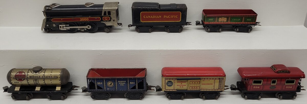 Marx 15300 Vintage O Gauge Canadian Pacific Steam Locomotive Freight Set