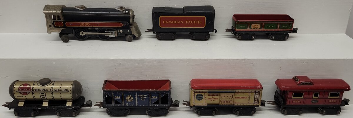Marx 15300 Vintage O Gauge Canadian Pacific Steam Locomotive Freight Set