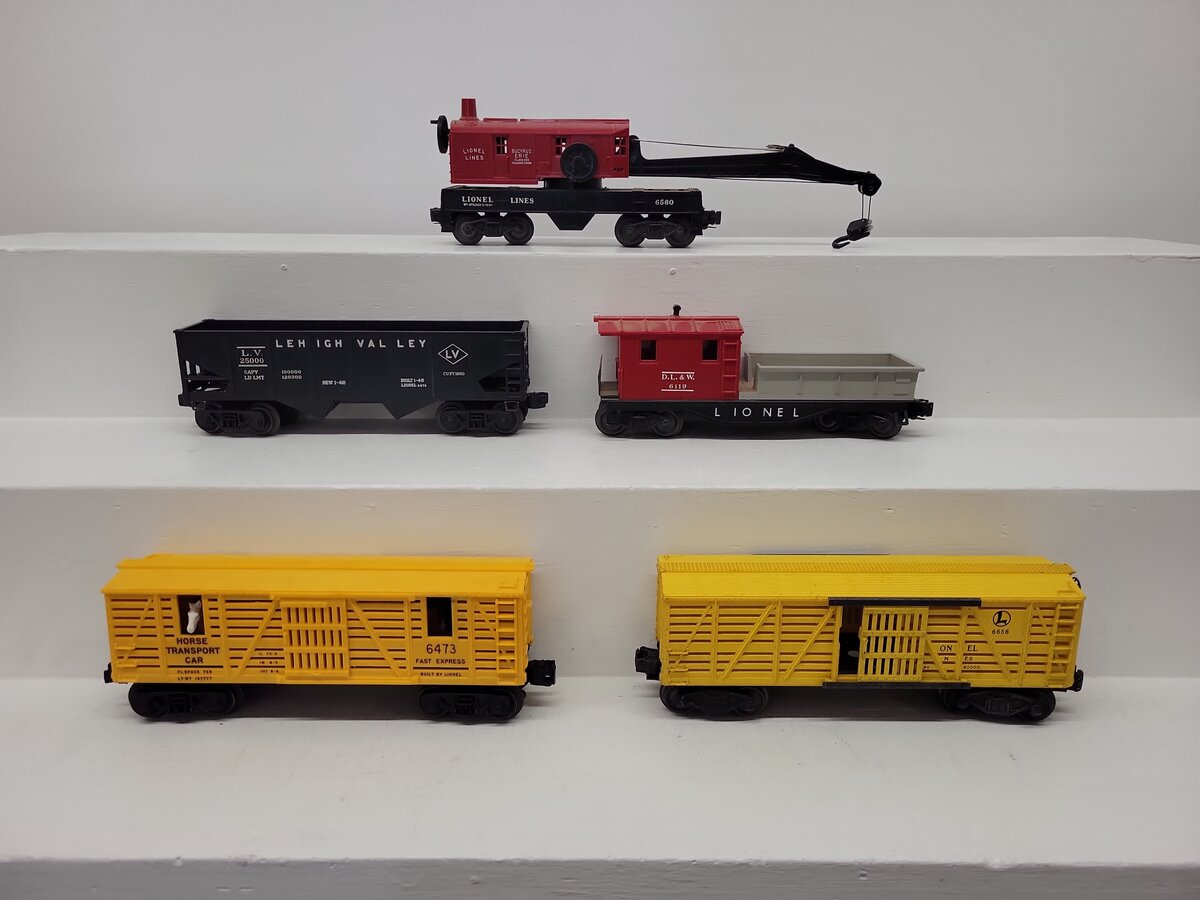 Lionel Vintage O Gauge Train Cars 25000, 6119, 6473, 6656 & 6560 [5] VG