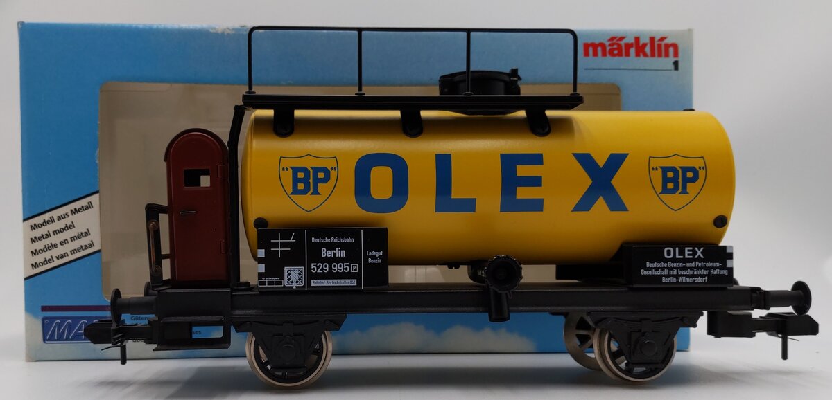 Marklin 54961 1 Gauge Aral Single Dome Tank Car w/Metal Wheels EX/Box
