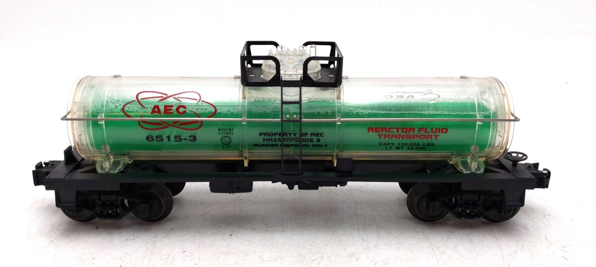 Lionel 6-16155 O Gauge AEC Reactor Fluid Tank Car #6515-3 (Green) EX