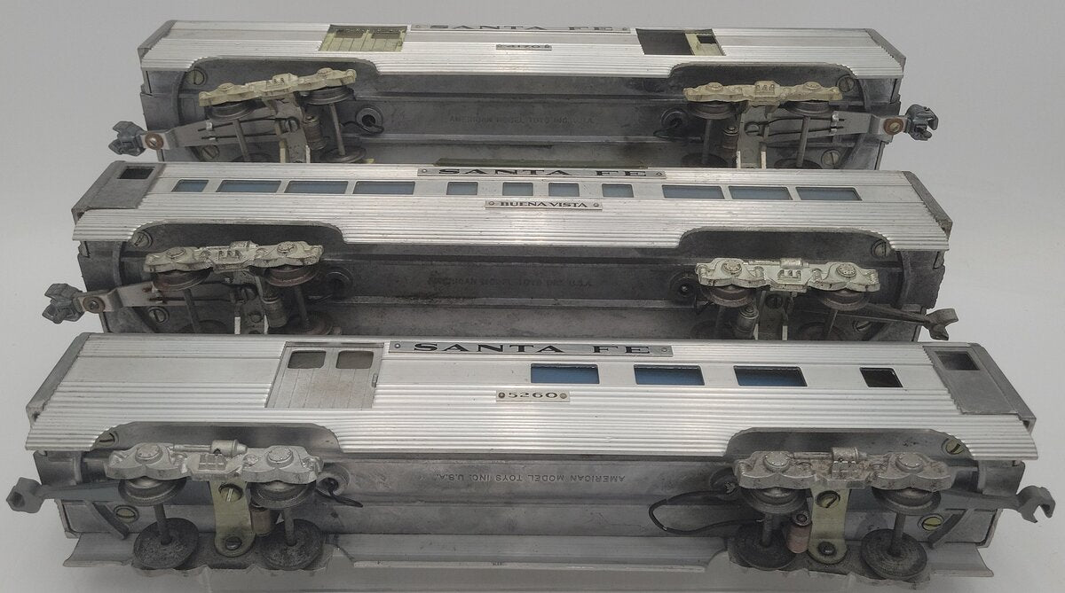 American Model Toys O Gauge Vintage Santa Fe Passenger Cars #5260 #4170 [3] VG