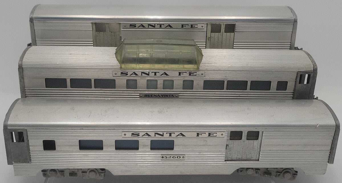 American Model Toys O Gauge Vintage Santa Fe Passenger Cars #5260 #4170 [3] VG