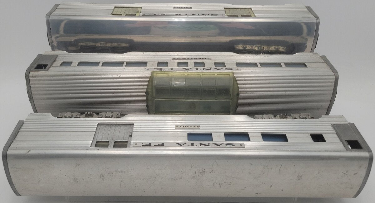 American Model Toys O Gauge Vintage Santa Fe Passenger Cars #5260 #4170 [3] VG