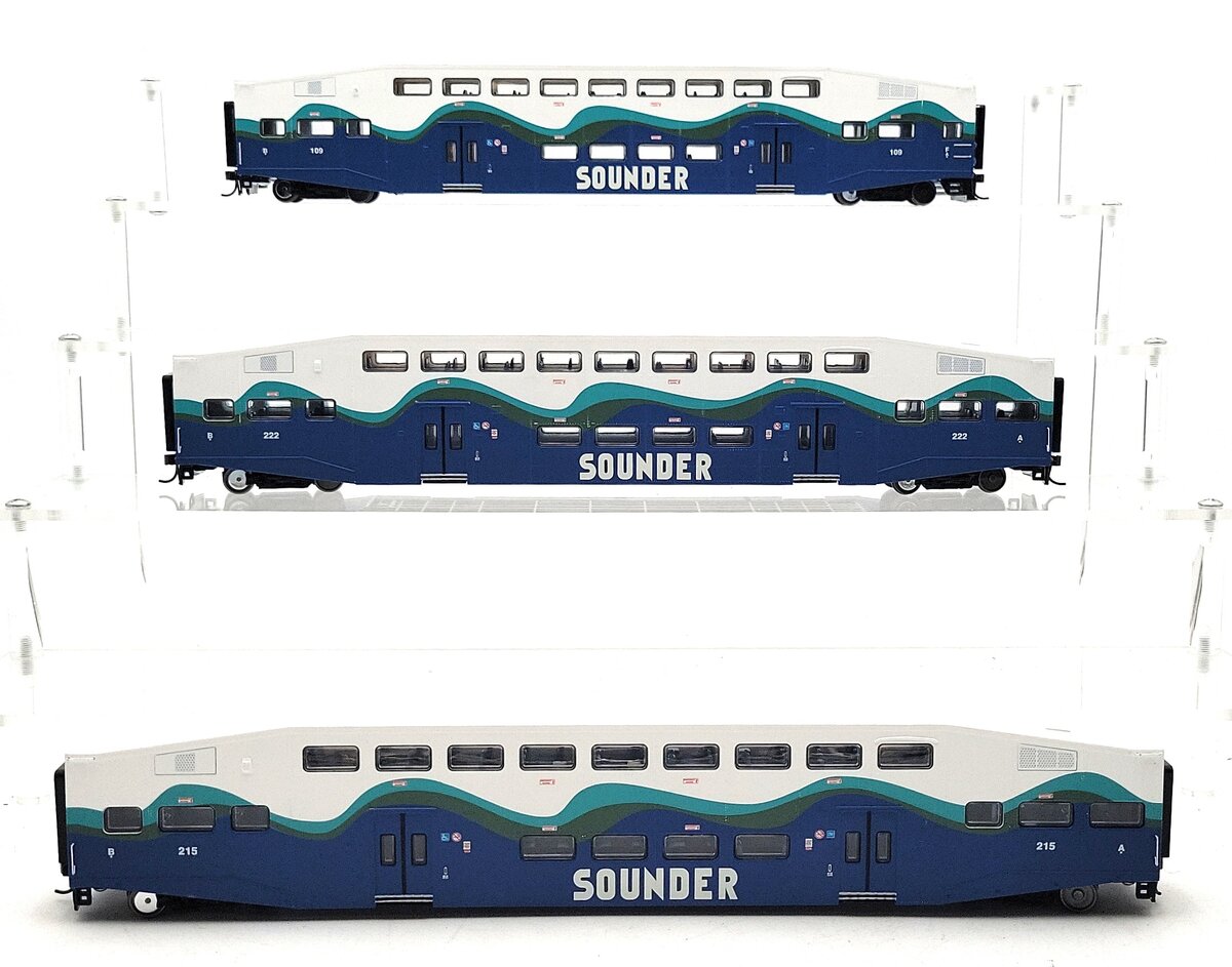 Athearn 2583 HO Scale Sounder Bombardier Control & Coach Cars (Pack of 3) LN