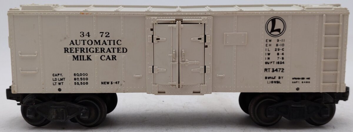 Lionel 3472 Vintage O Operating Milk Car with Platform