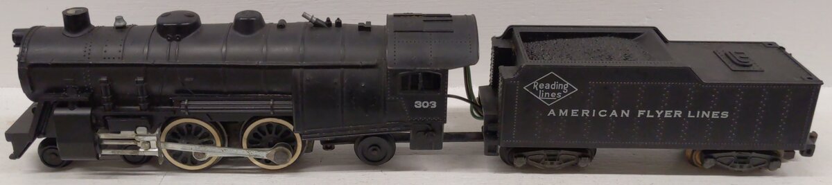 American Flyer 303 Vintage S Reading 4-4-2 Steam Locomotive & Tender VG