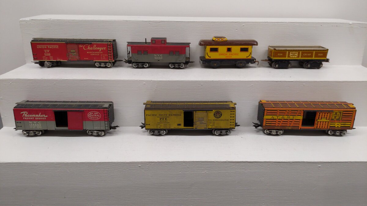 Marx Vintage O Gauge Train Cars 35461, 13549, 174580, 20102, 3824, 552, 9100 [7] VG