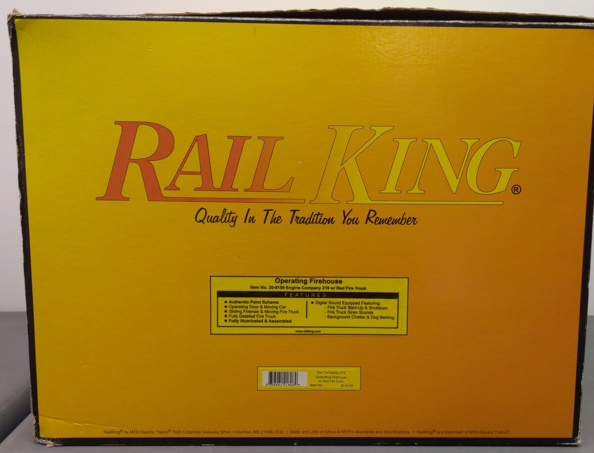 MTH 30-9159 O Operating Firehouse (Fire Company 219) VG/Box