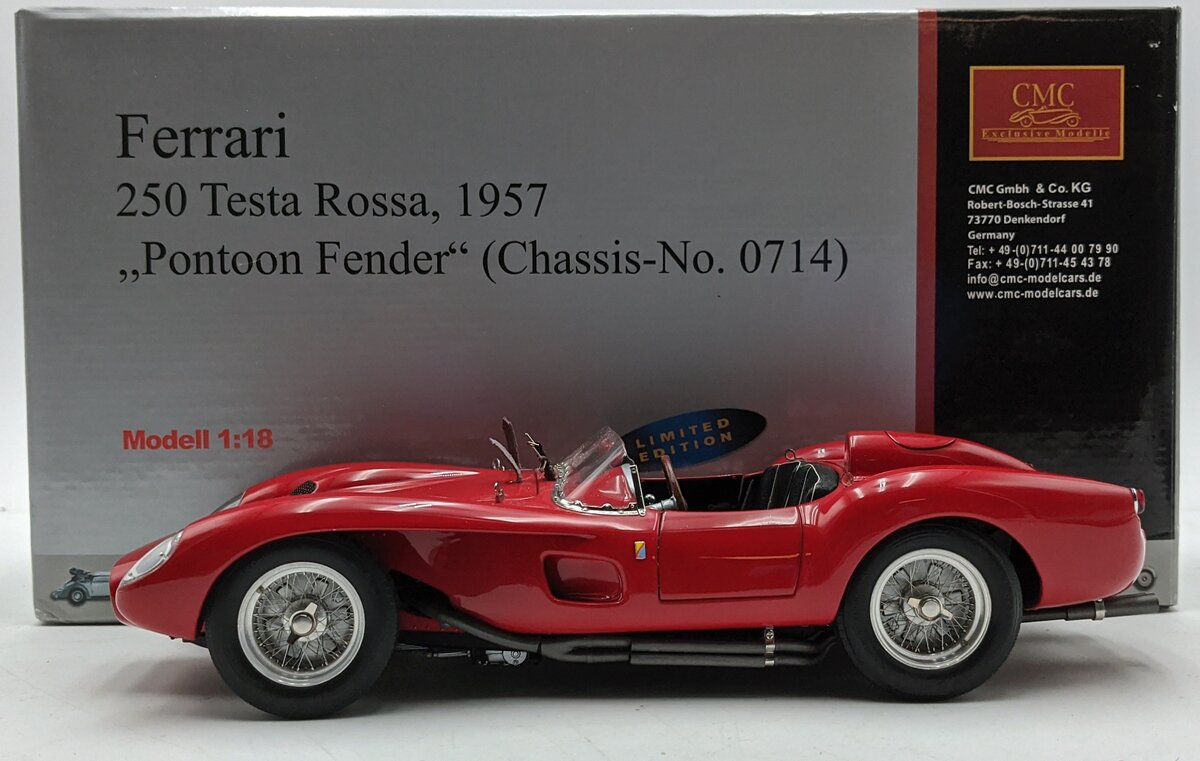 CMC 081 1:18 Scale Diecast Red Ferrari 250 Testa Rossa 1957 Pontoon Fender NIB