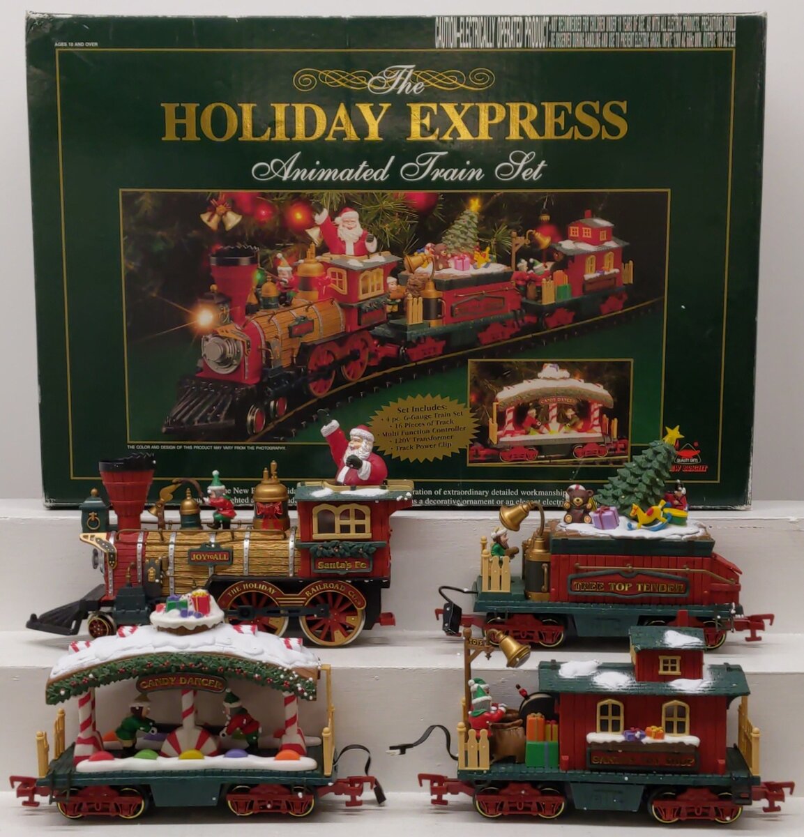 New Bright 380 G Scale Holiday Express Animated Steam Train Set EX/Box