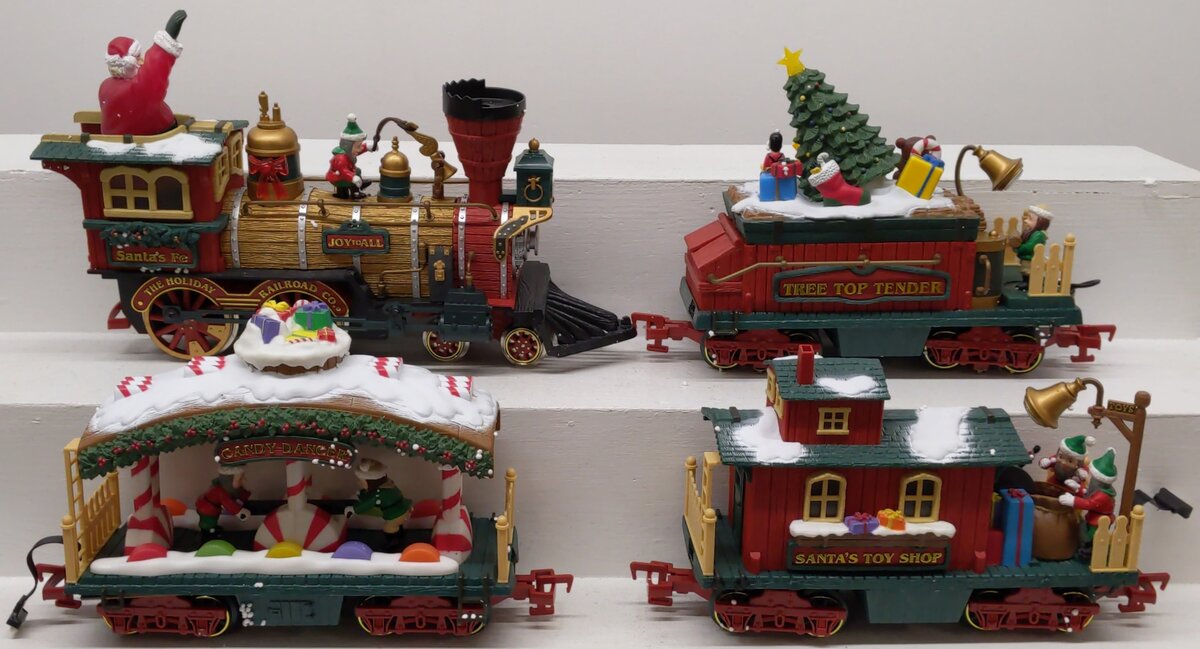 New Bright 380 G Scale Holiday Express Animated Steam Train Set EX/Box