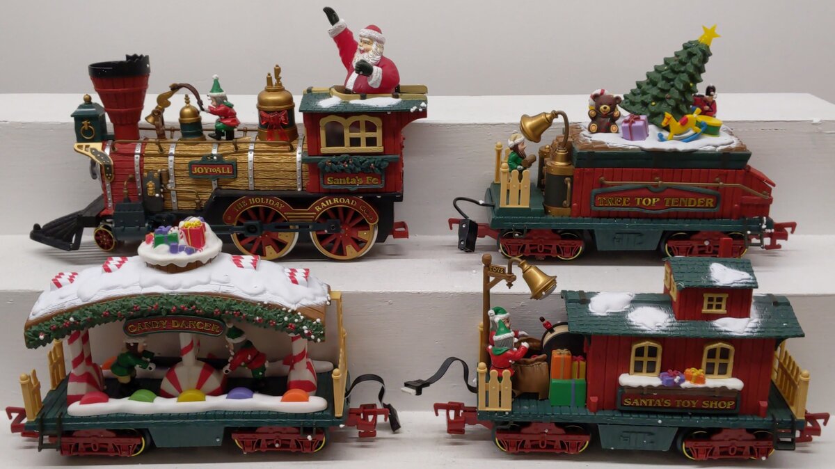 New Bright 380 G Scale Holiday Express Animated Steam Train Set EX/Box