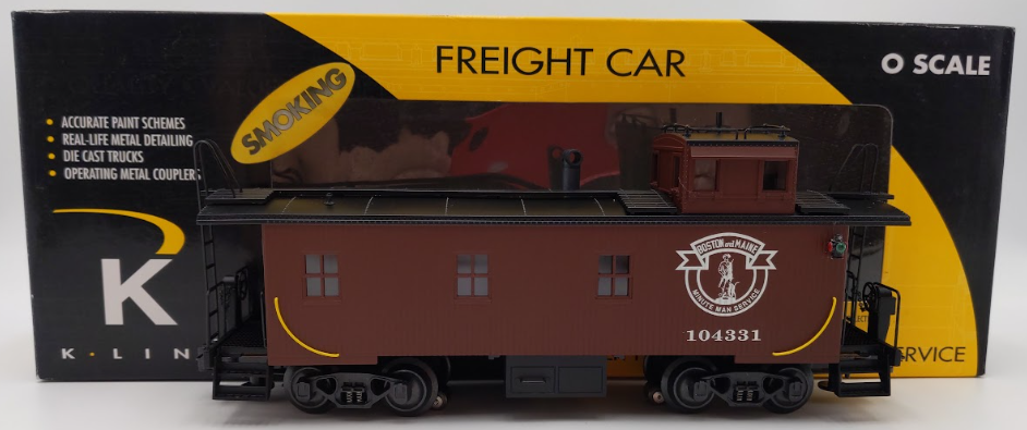 K-Line K616-1131 O Gauge Boston & Maine Smoking Off-Center Cupola Caboose LN/Box