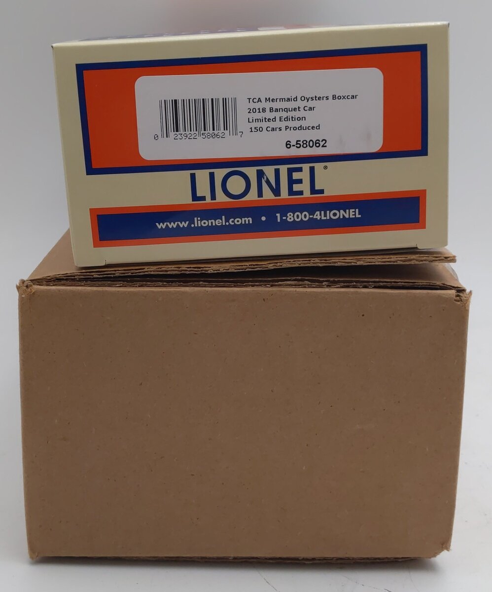 Lionel 6-58062 O Gauge 2018 TCA Mermaid Oysters Boxcar - RARE EX/Box