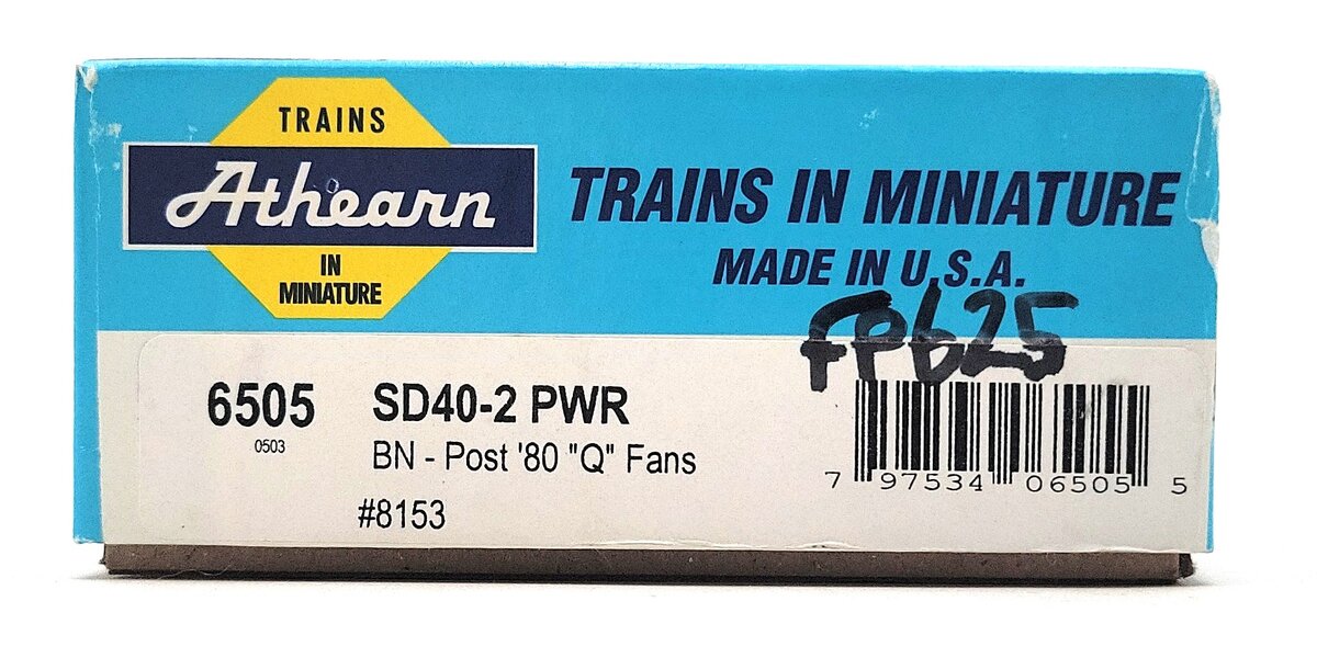 Athearn 6505 HO Burlington Northern SD40-2 Powered Locomotive #8153 NIB
