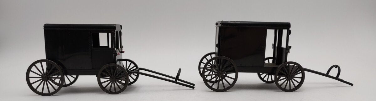 New-Ray 1:48 Scale Black Amish Buggy (2) EX