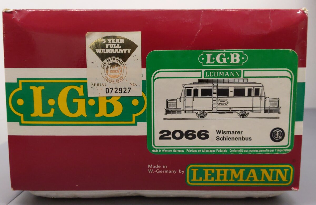 LGB 2066 G Scale Powered Diesel Railbus EX/Box