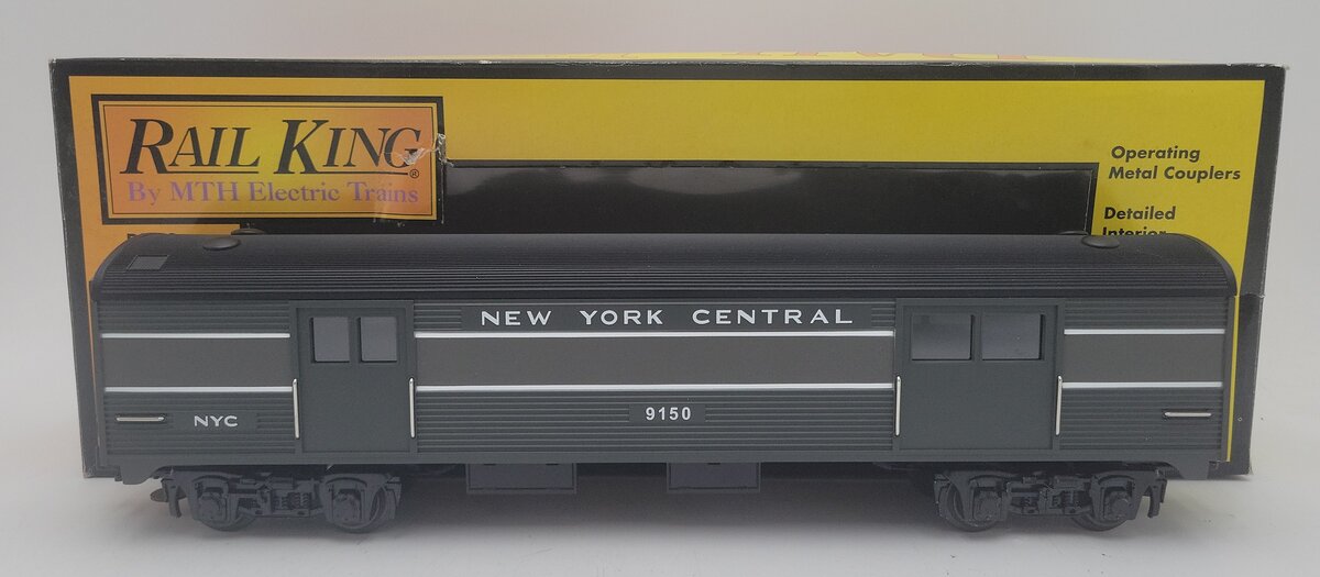MTH 30-6110B O NYC Lighting Stripe O-27 Streamlined Illuminated Baggage Car EX/Box