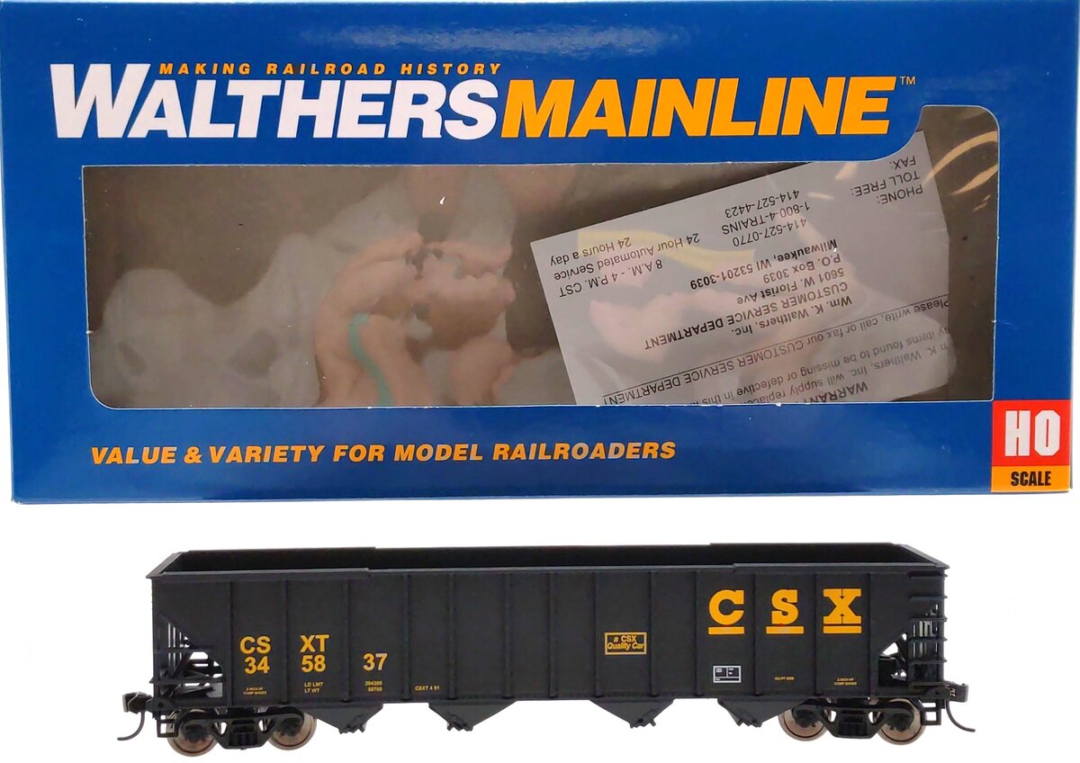 Walthers 910-1967 HO CSX Transportation 50' 100-Ton 4-Bay Hopper #345837