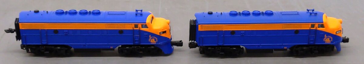 K-Line K25191 O Jersey Central F-3 AA Diesel Locomotive Set #50A/51 EX/Box