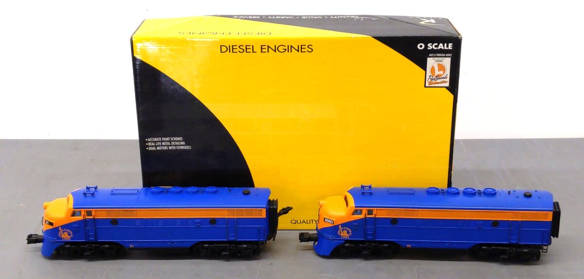 K-Line K25191 O Jersey Central F-3 AA Diesel Locomotive Set #50A/51 EX/Box