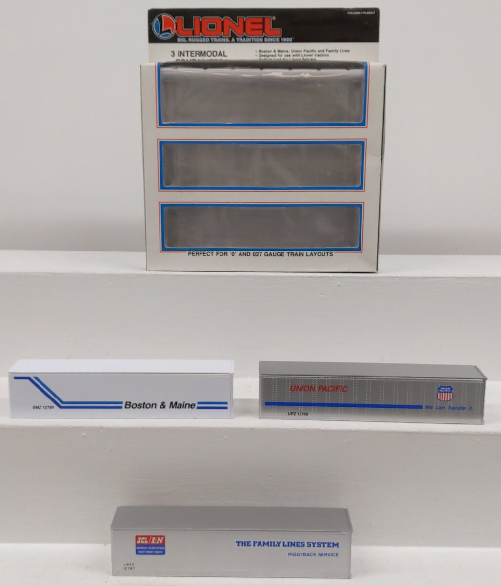 Lionel 6-12784 O Gauge Intermodal Containers 3-Pack LN/Box