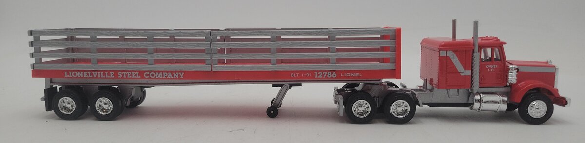 Lionel 6-12786 O Gauge 1:48 Red Lionelville Steel Tractor Trailer LN/Box