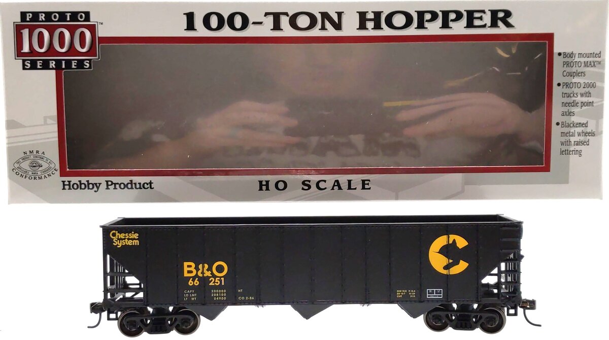 Proto 1000 920-237010 HO Scale B&O 100T Hopper Car #66251 LN/Box