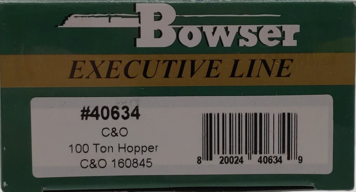 Bowser 40634 HO Scale C&O/CHSY 100-Ton Hopper #160845 LN/Box